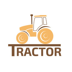 Tractor logotype. Logo design for agriculture, rental, repair business.