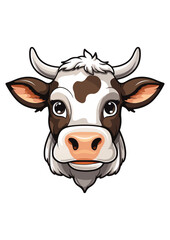 colorful cow vector, cow sticker, cow print for logo, editable, ready-to-print cow illustration