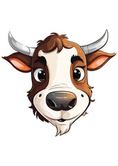 colorful cow vector, cow sticker, cow print for logo, editable, ready-to-print cow illustration