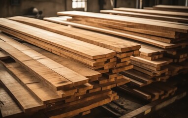 wood board material industrial, using with carpenter machine equipment. AI Generative