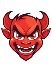 red devil vector artwork,exorcism,hell print,editable,ready to print,horror vector