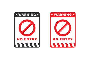 No entry icon sign vector design red color