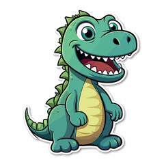 Dinosaur in doodle, cartoon style. 2d flat vector illustration in logo, icon style. 