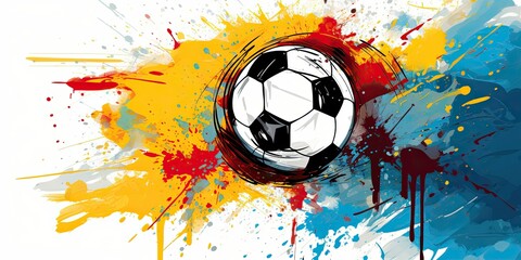 This stunning illustration unveils an abstract background that captures the essence of soccer with a prominent soccer ball at its core. Football Soccer Generative Ai Digital Illustration