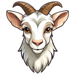 beautiful cute goat vector illustration,white color goat sticker,farm animal illustration,editable,ready to print