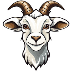 beautiful cute goat vector illustration,white color goat sticker,farm animal illustration,editable,ready to print