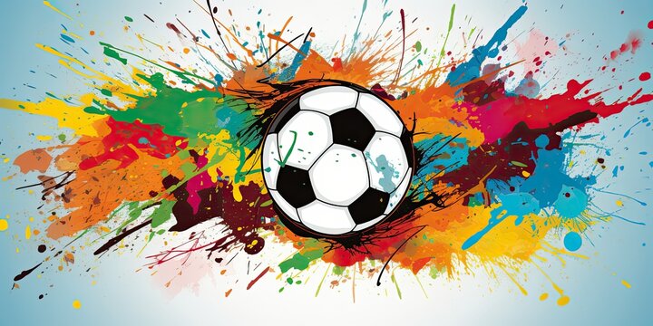 This stunning illustration unveils an abstract background that captures the essence of soccer with a prominent soccer ball at its core. Football Soccer Generative Ai Digital Illustration