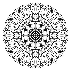 Vector mandala. Lace pattern. Ornamental round ornament. Abstract floral background