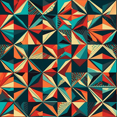 Seamless geometric pattern with triangles - Generative AI