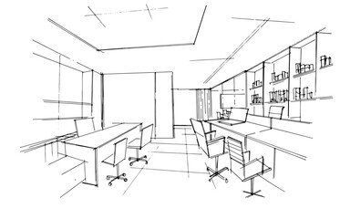 Working part line drawing,a line drawing Using interior architecture, assembling graphics, working in architecture, and interior design, among other things.,house interior or interior design