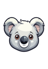 Fototapeta premium gray koala print,vector koala,simple drawing,koala sticker,editable vector,ready to print,exotic animal prints