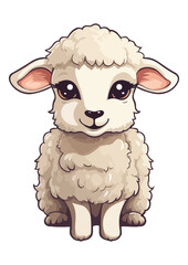 cute lamb print,lamb sticker,vector lamb eps file,editable,ready to print,lamb illustration,white background