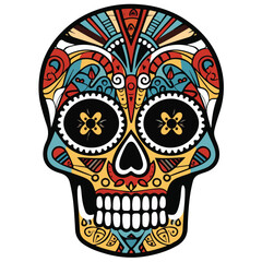 colorful skull vector illustration,tattoo art,ready to print,flower skull