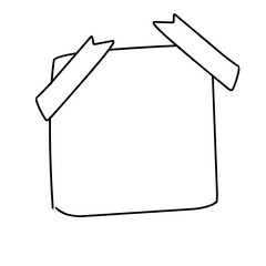 Note paper doodle, notepad, sticky note, back to school clipart 