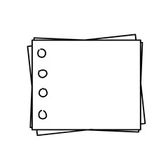 Note paper doodle, notepad, sticky note, back to school clipart 