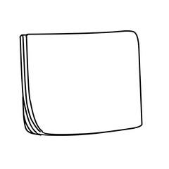 Note paper doodle, notepad, sticky note, back to school clipart 