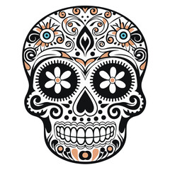 colorful skull vector illustration,tattoo art,ready to print,flower skull