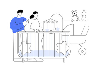 Decorating baby room abstract concept vector illustration.