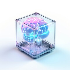 Fototapeta na wymiar Brain 3d icon.