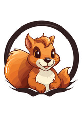 Obraz na płótnie Canvas cute squirrel vector,squirrel for logo,squirrel print,white background,editable,ready to print