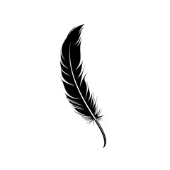 silhouette of a feather in white background