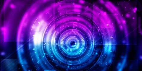 2d illustration Abstract futuristic electronic circuit technology background
