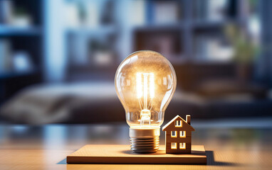 light bulb on table