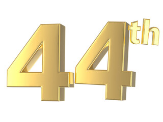 Obraz premium Number Gold 3D Render