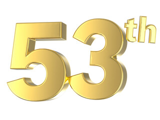 Number Gold 3D Render