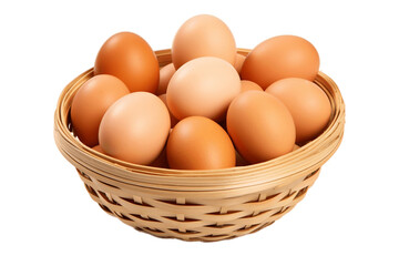 Eggs in Basket on Transparent Background. AI