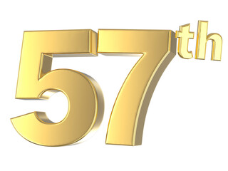 Number Gold 3D Render