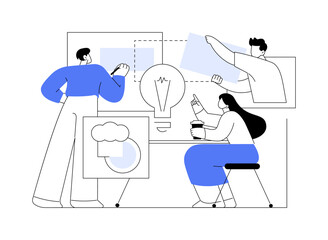 Draft a business plan abstract concept vector illustration.