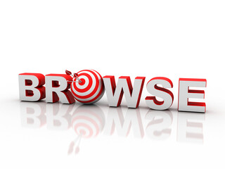3d illustration browse search concept