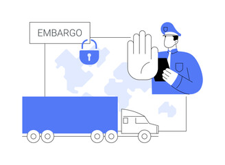 Embargo abstract concept vector illustration.