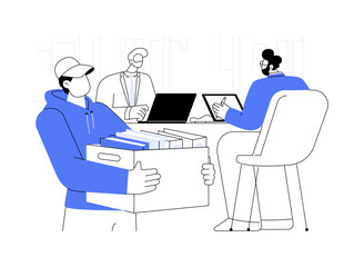 Office stationery supply abstract concept vector illustration.