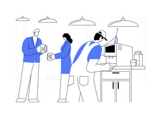 Coffee machine maintenance abstract concept vector illustration.