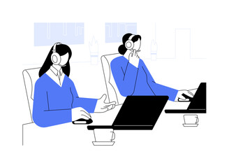 Cold calling abstract concept vector illustration.