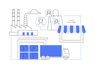 Distribution network abstract concept vector illustration.