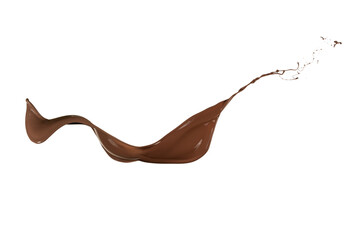 liquid splash chocolate wave, isolated on white - 624456531