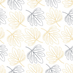 Golden leaves background. Luxury Floral art deco. Golden natural seamless vector seamless patterns design.