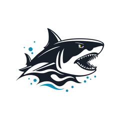 shark logo template vector ,icon in white background