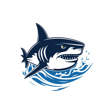 shark logo template vector ,icon in white background