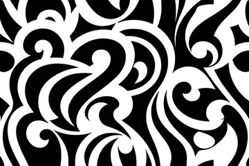 Fototapeta premium Black and white pattern_pop art Generative Al