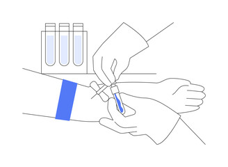 Take a blood sample abstract concept vector illustration.