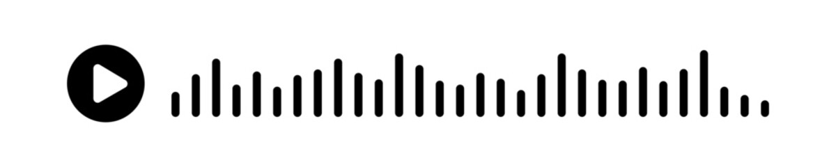 Black sound waves of the equalizer isolated on a isolated white background. Vector clipart Illustration