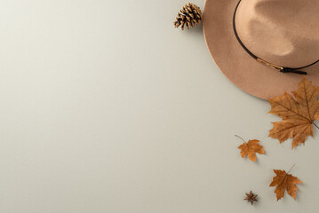 Step up your fall fashion game with essential accessories: a fashionable felt hat showcased from a...