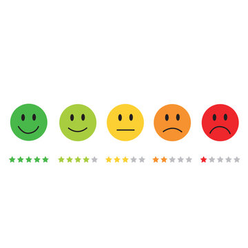 Conjunto de iconos emoticones. Caritas de reacciones. Concepto de reacciones de chat, emoji. Vector
