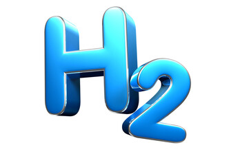 Hydrogen 3D illustration. Hydrogen, renewable energy in the future.