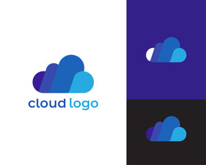 Cloud Icon Logo Design Vector Template. Modern Abstract Cloud Server Company Logo. Cloud Storage or Broadband or ISP Company Logo.
Minimal Creative Cloud Symbol with Blue shade.