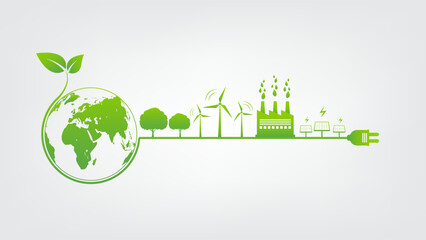 World environment day, Eco friendly, Green city and sustainability development concept, vector illustration